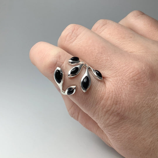 Black Onyx Adjustable Ring