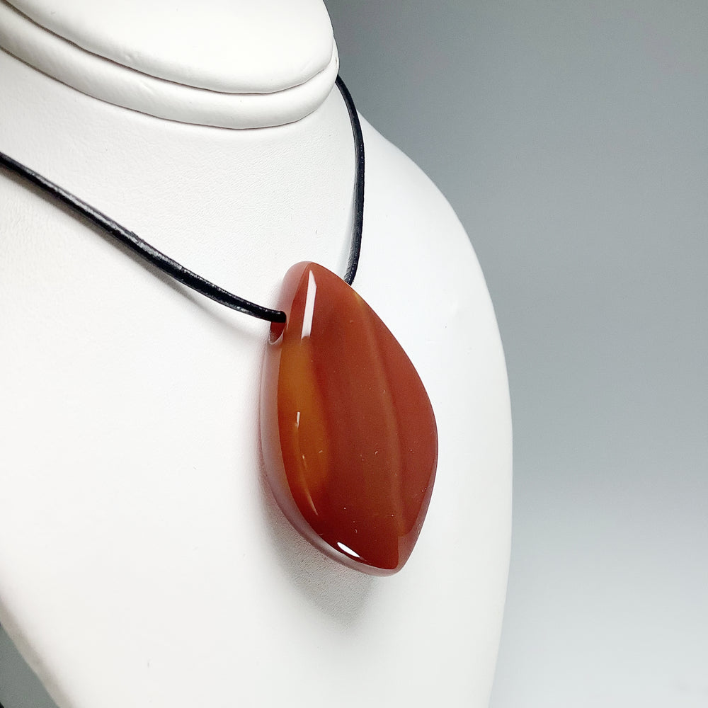 Carnelian Agate Drilled Pendant