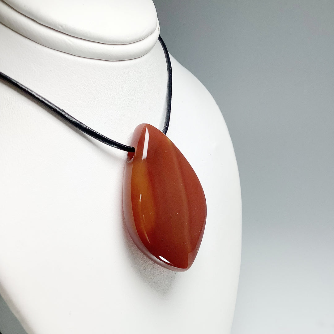 Carnelian Agate Drilled Pendant