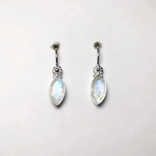 Rainbow Moonstone Dangle Earrings