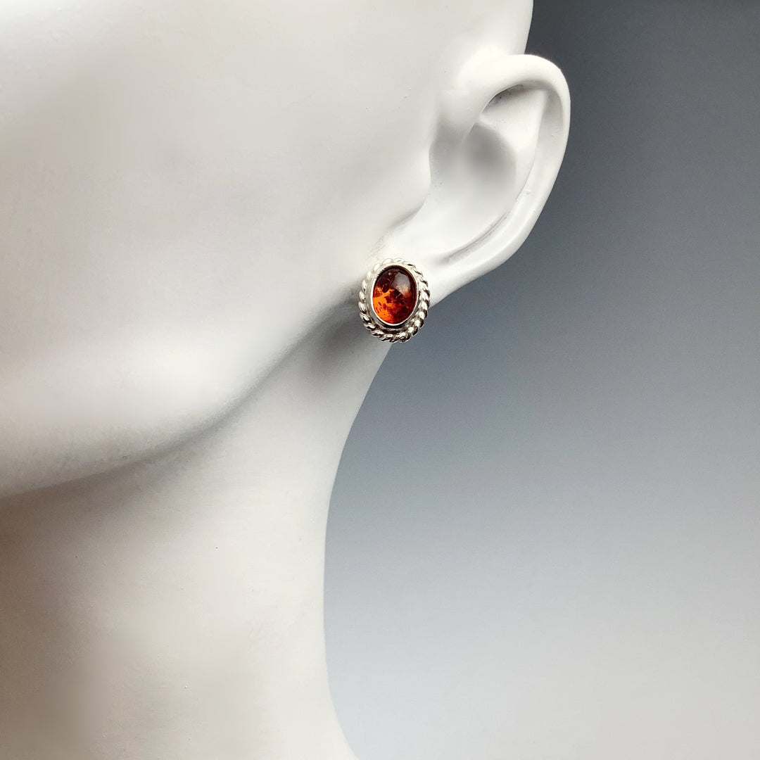 Cognac Amber Earrings