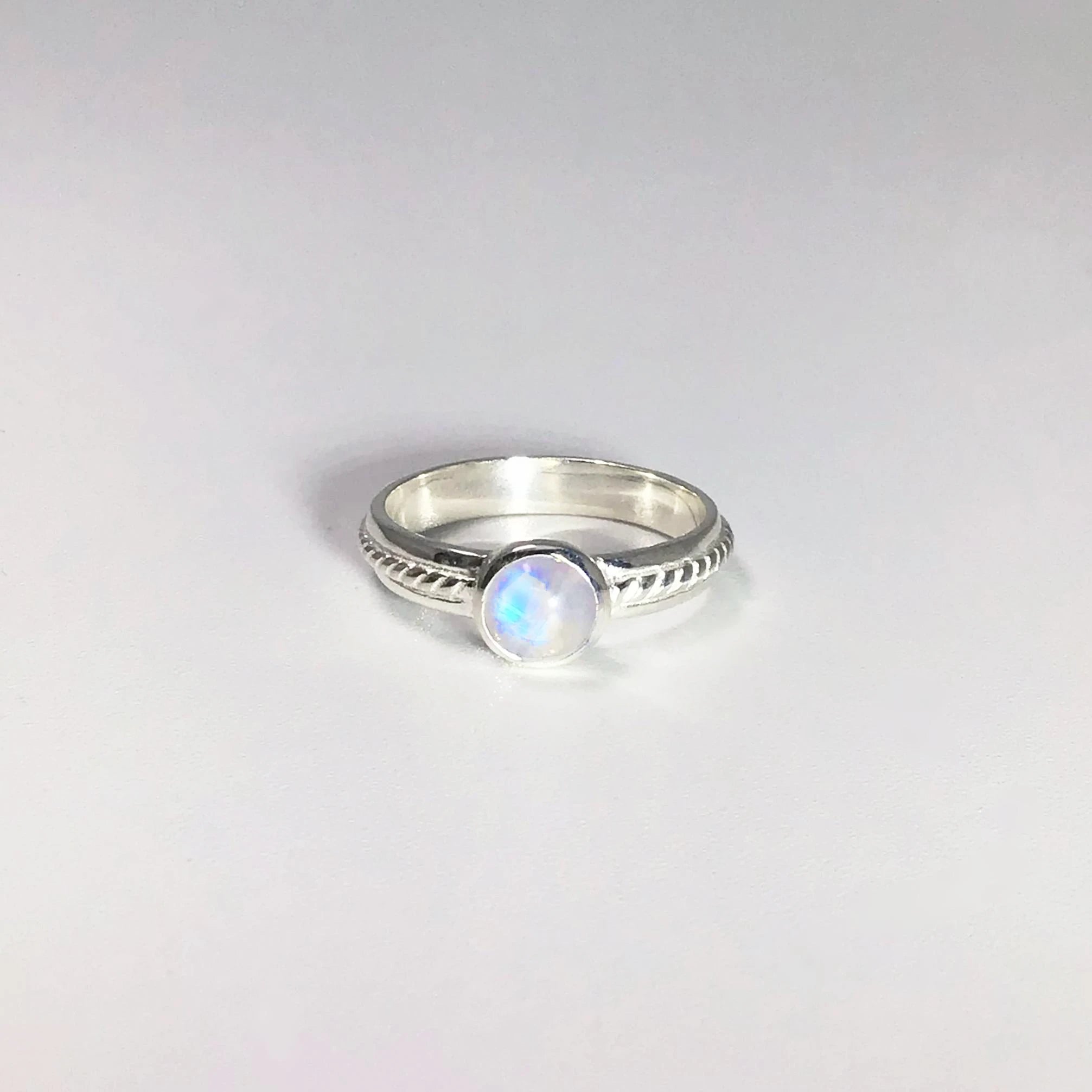 Rainbow Moonstone Ring