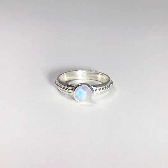 Rainbow Moonstone Ring