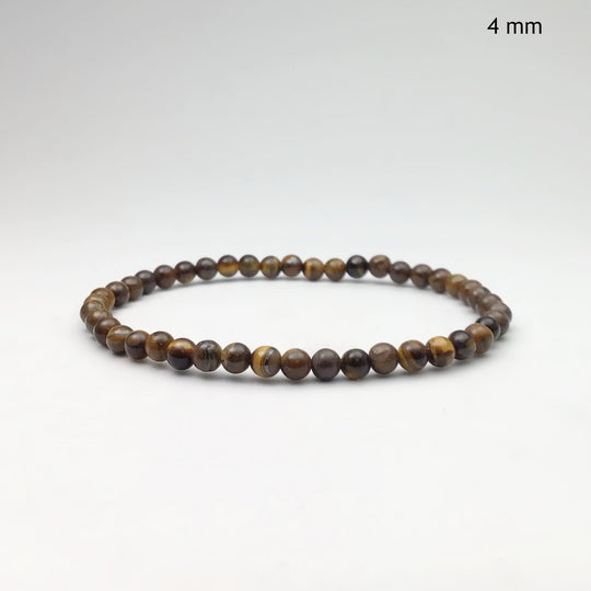 Brown Gold Tiger Iron Beaded Bracelet