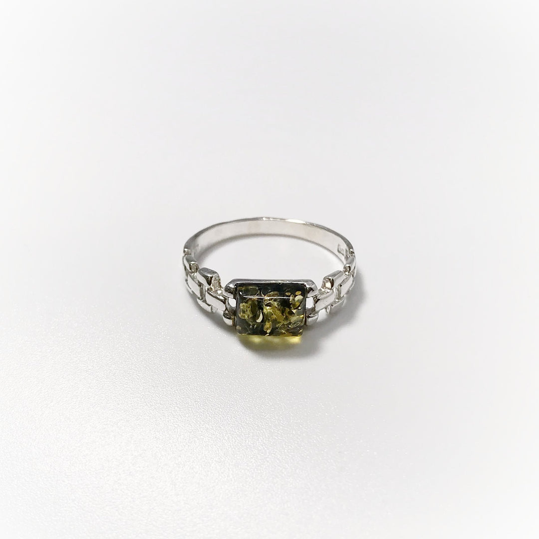 Green Amber Ring