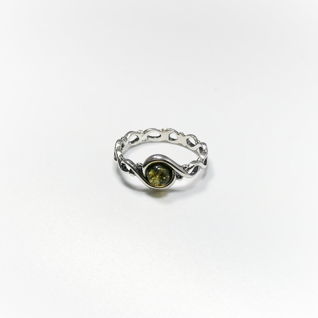 Green Amber Ring