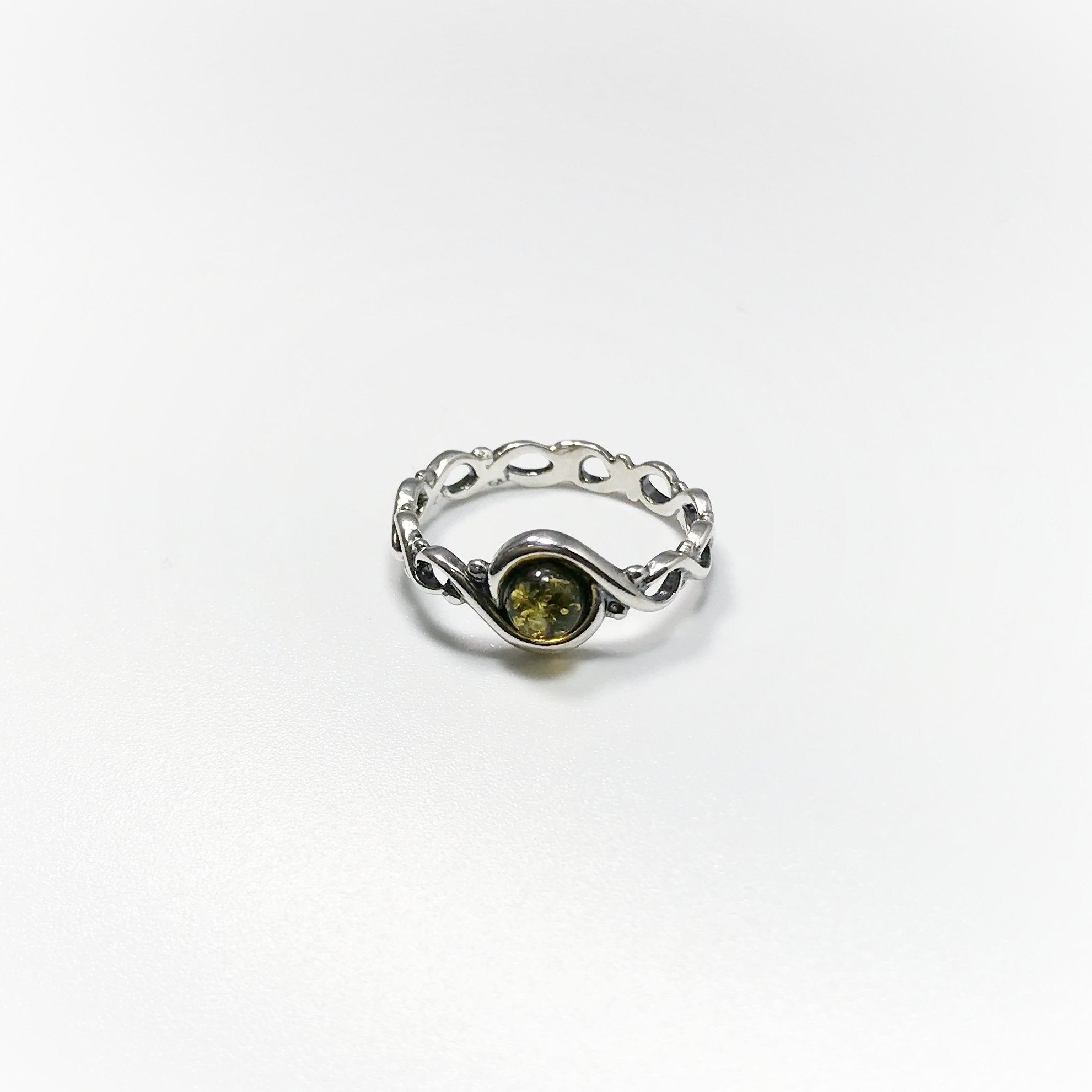 Green Amber Ring