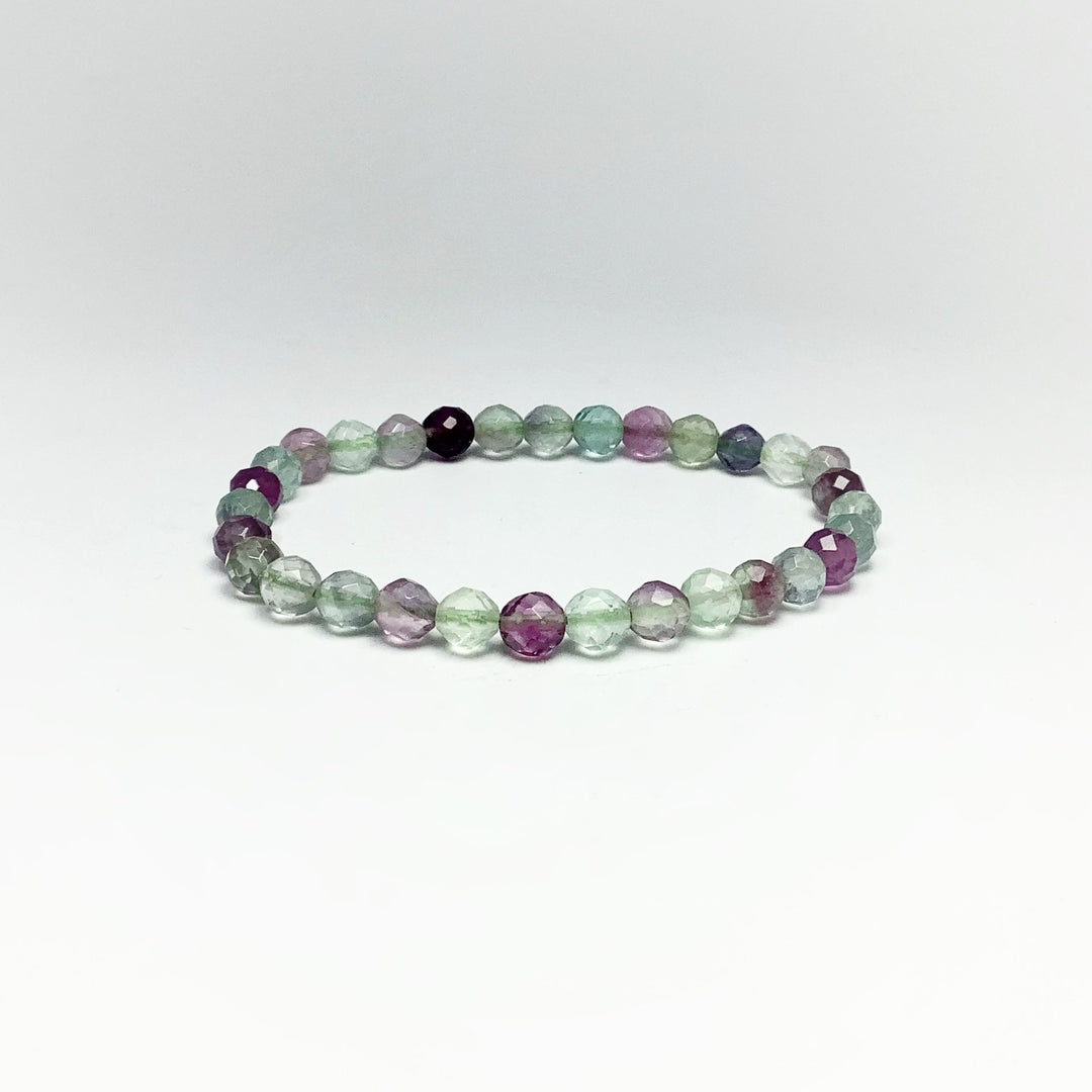 Fluorite Faceted Beaded Bracelet