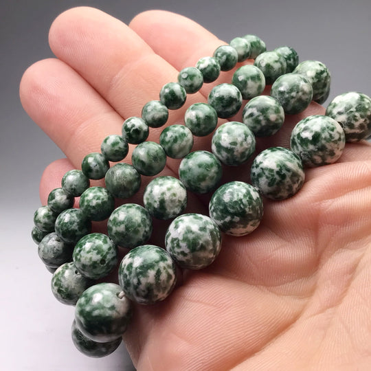 Green Dot Jade Beaded Bracelet