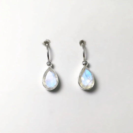 Rainbow Moonstone Dangle Earrings