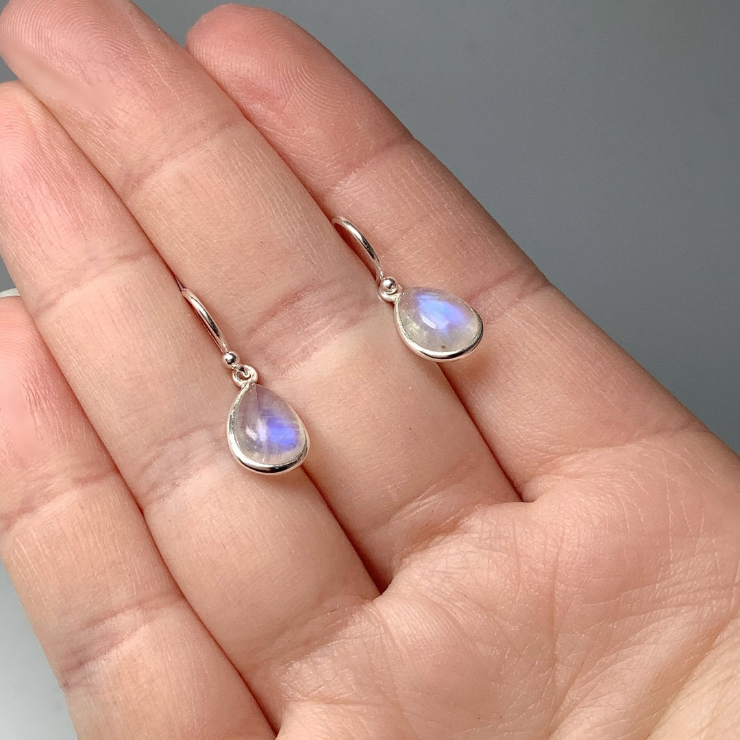 Rainbow Moonstone Dangle Earrings