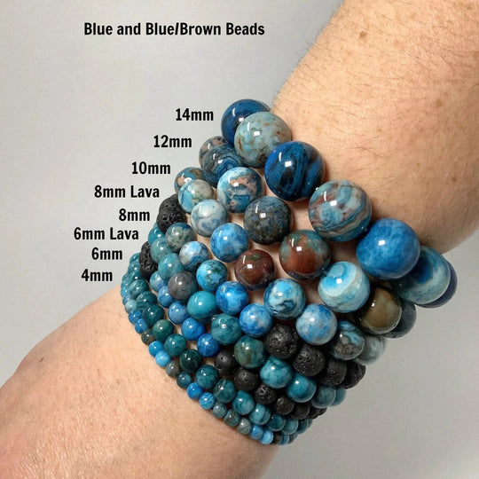 Blue Crazy Lace Agate Beaded Bracelet