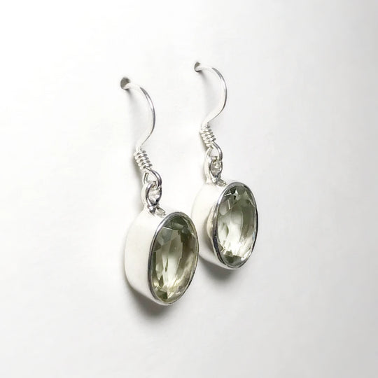 Green Amethyst Dangle Earrings