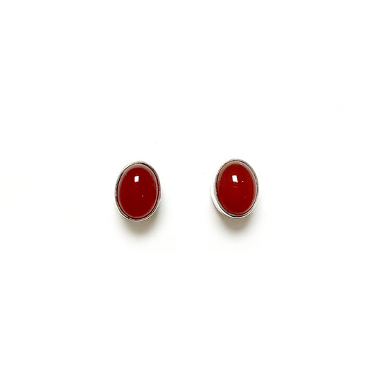 Carnelian Agate Stud Earrings