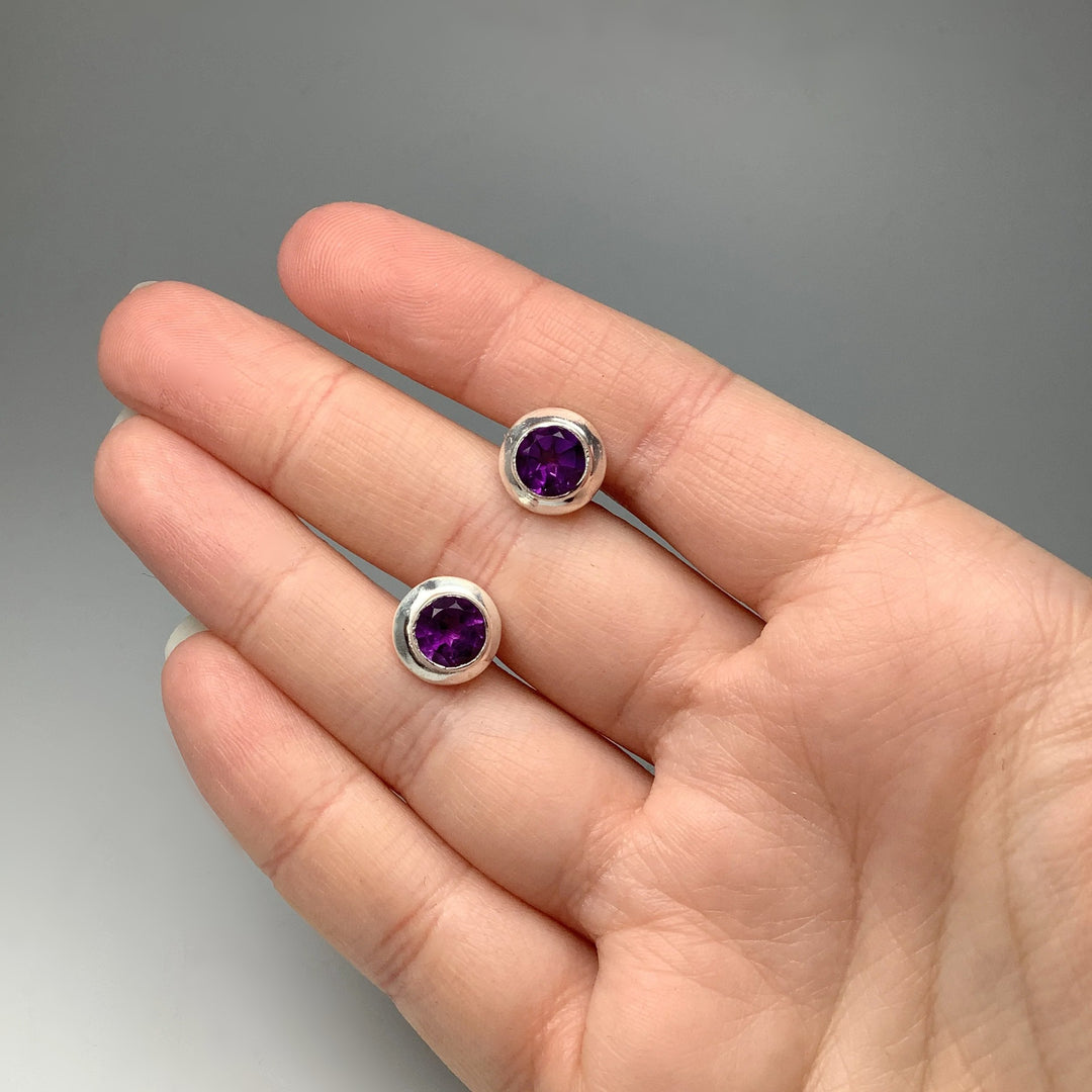 Amethyst Stud Earrings