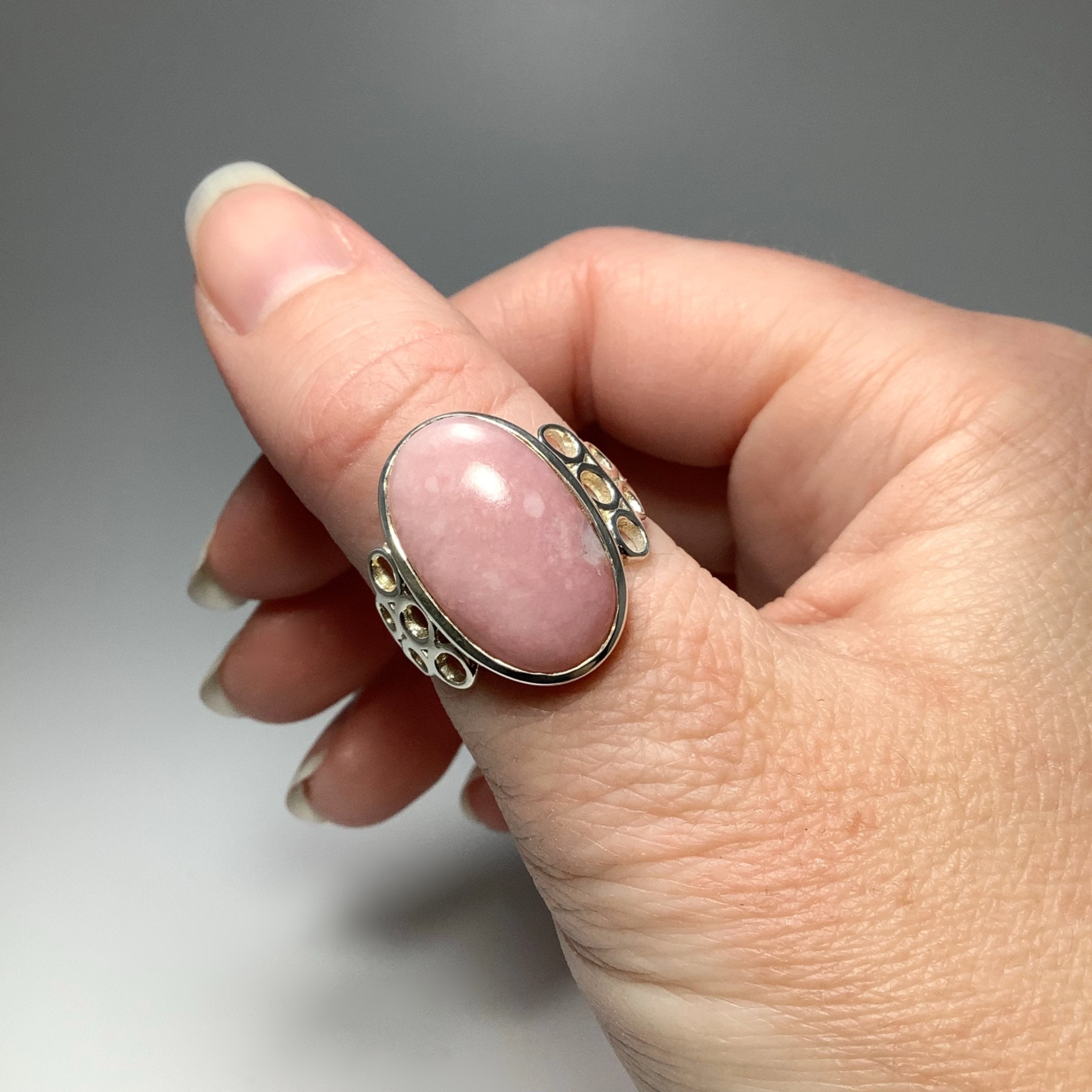 Pink Peruvian Opal Ring