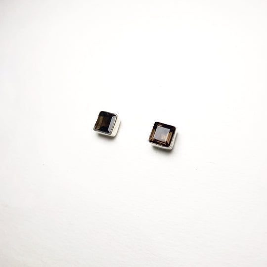 Smoky Quartz Stud Earrings