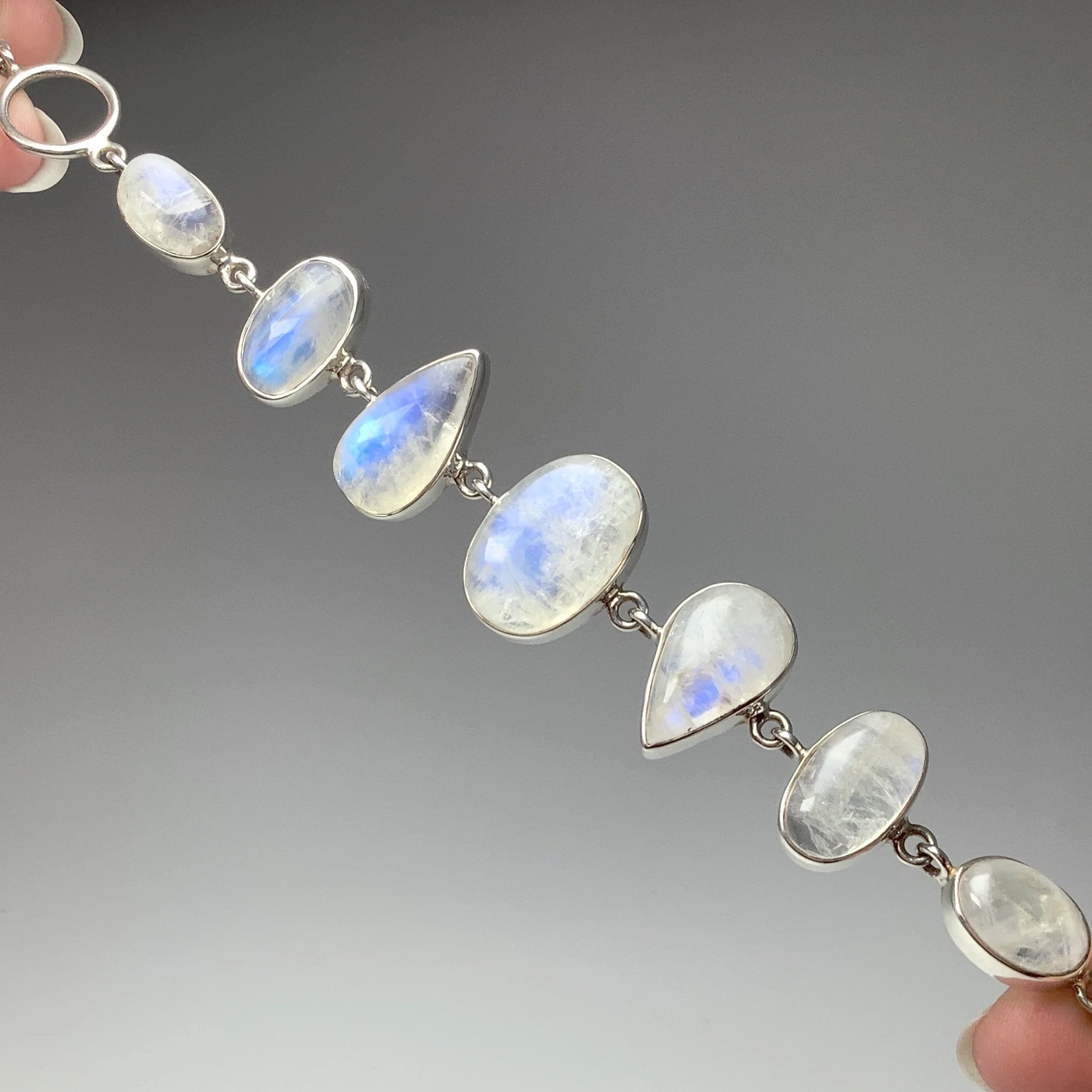 Rainbow Moonstone Gemstone Bracelet - 14kt Rolled shops Gold - Size 6 to 8 - Wire Wrapped - Bangle Bracelet - Gemstone bracelet