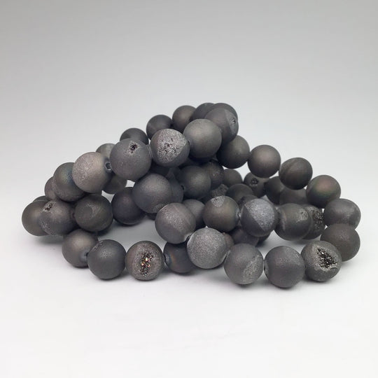 Druzy Matte Black Beaded Bracelet