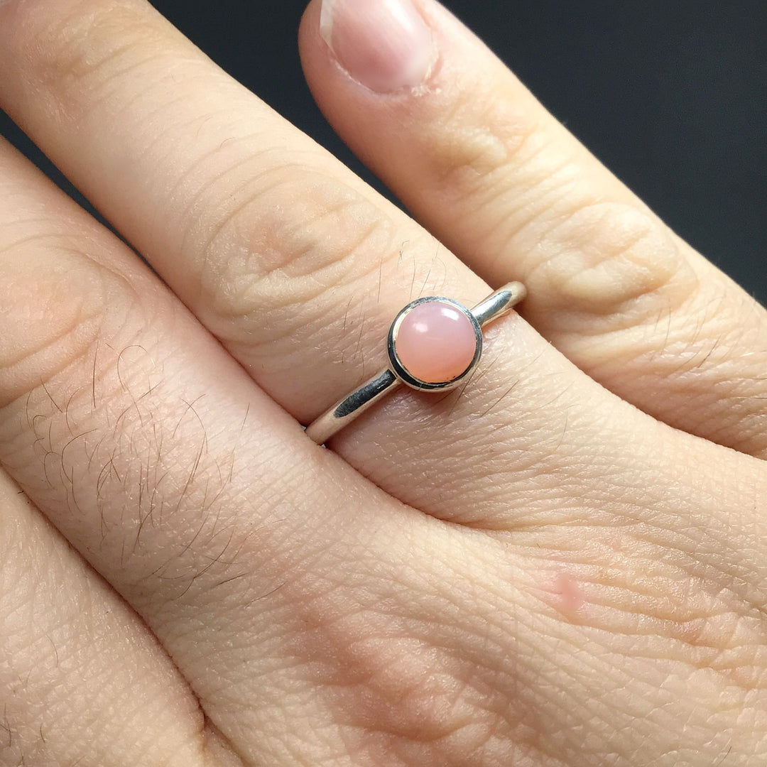 Pink Peruvian Opal Ring