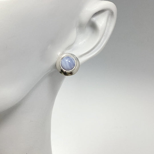 Blue Lace Agate Stud Earrings