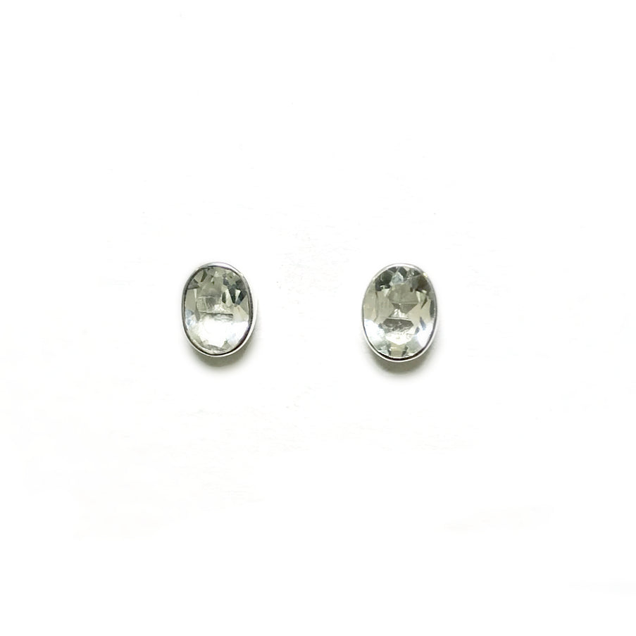 Green Amethyst Stud Earrings