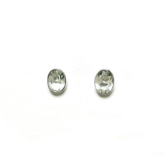 Green Amethyst Stud Earrings