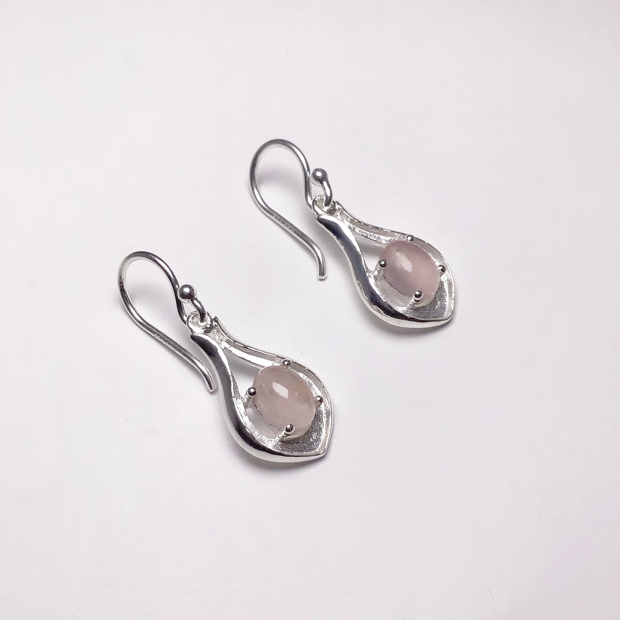 Rose Quartz Dangle Earrings