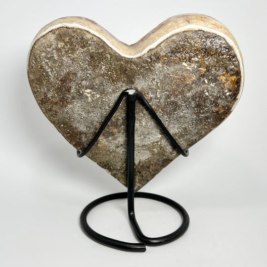 Large Citrine Druze Cluster Heart On Stand