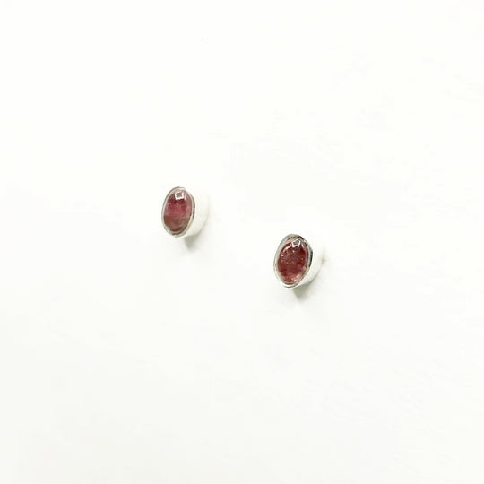 Pink Tourmaline Stud Earrings