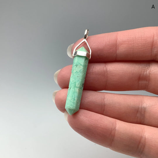 Chrysoprase Double Terminated Point Pendant