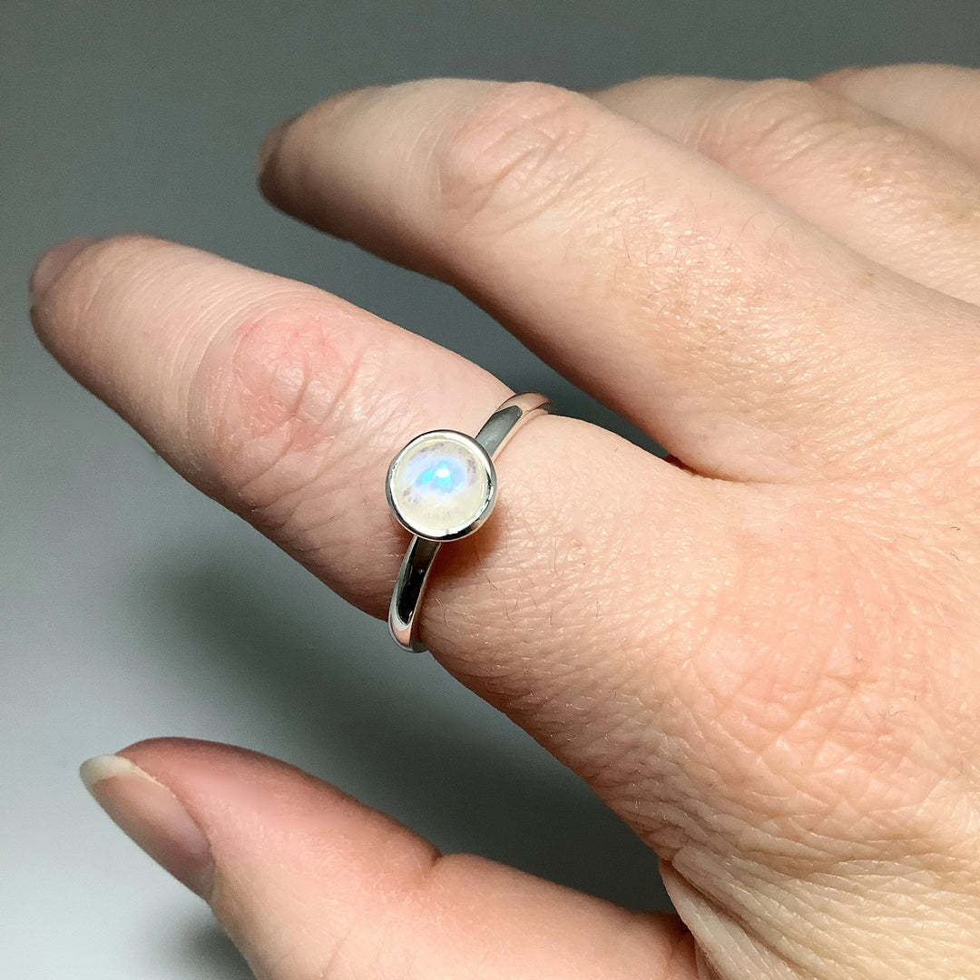 Rainbow Moonstone Ring