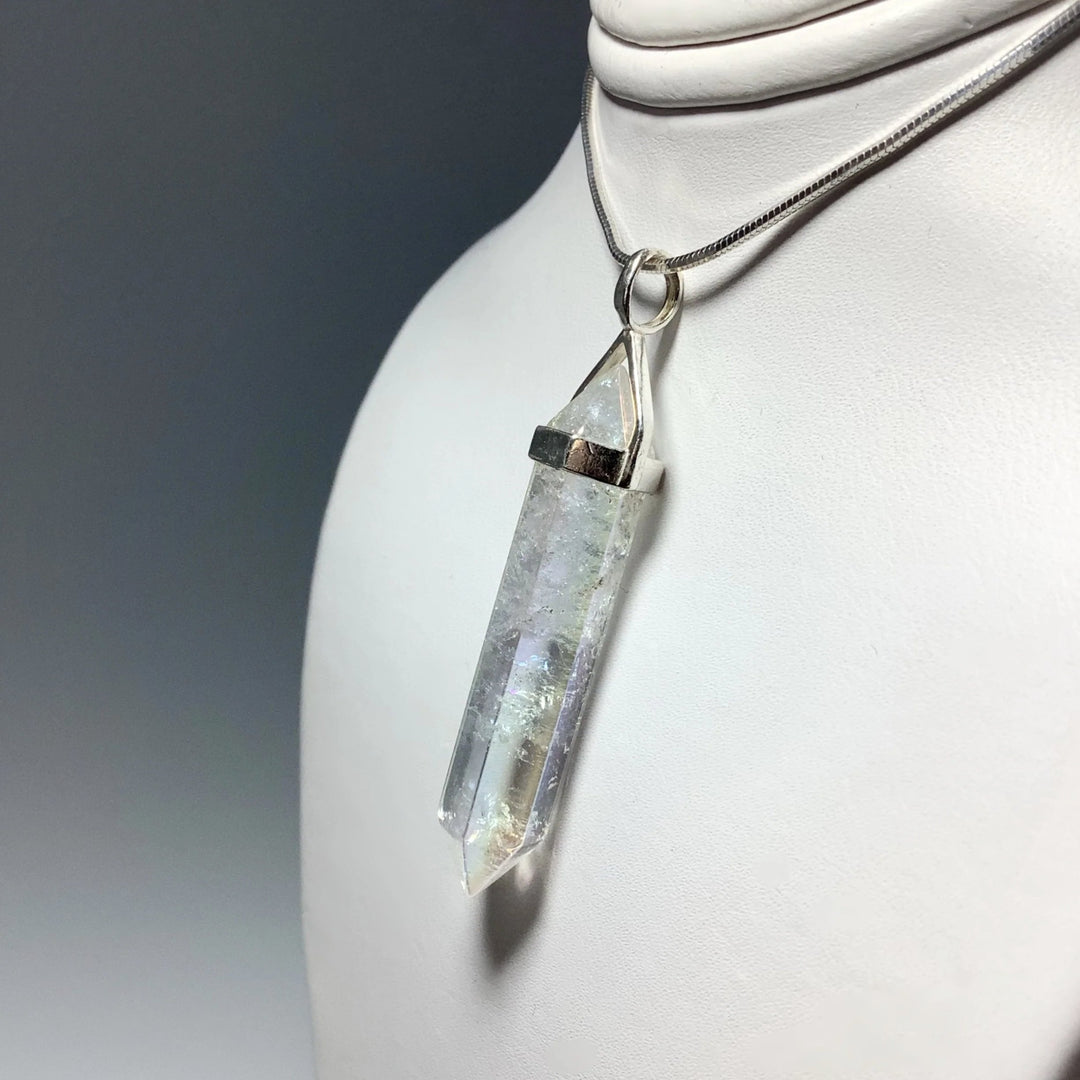 Opalescent Quartz Double Terminated Point Pendant