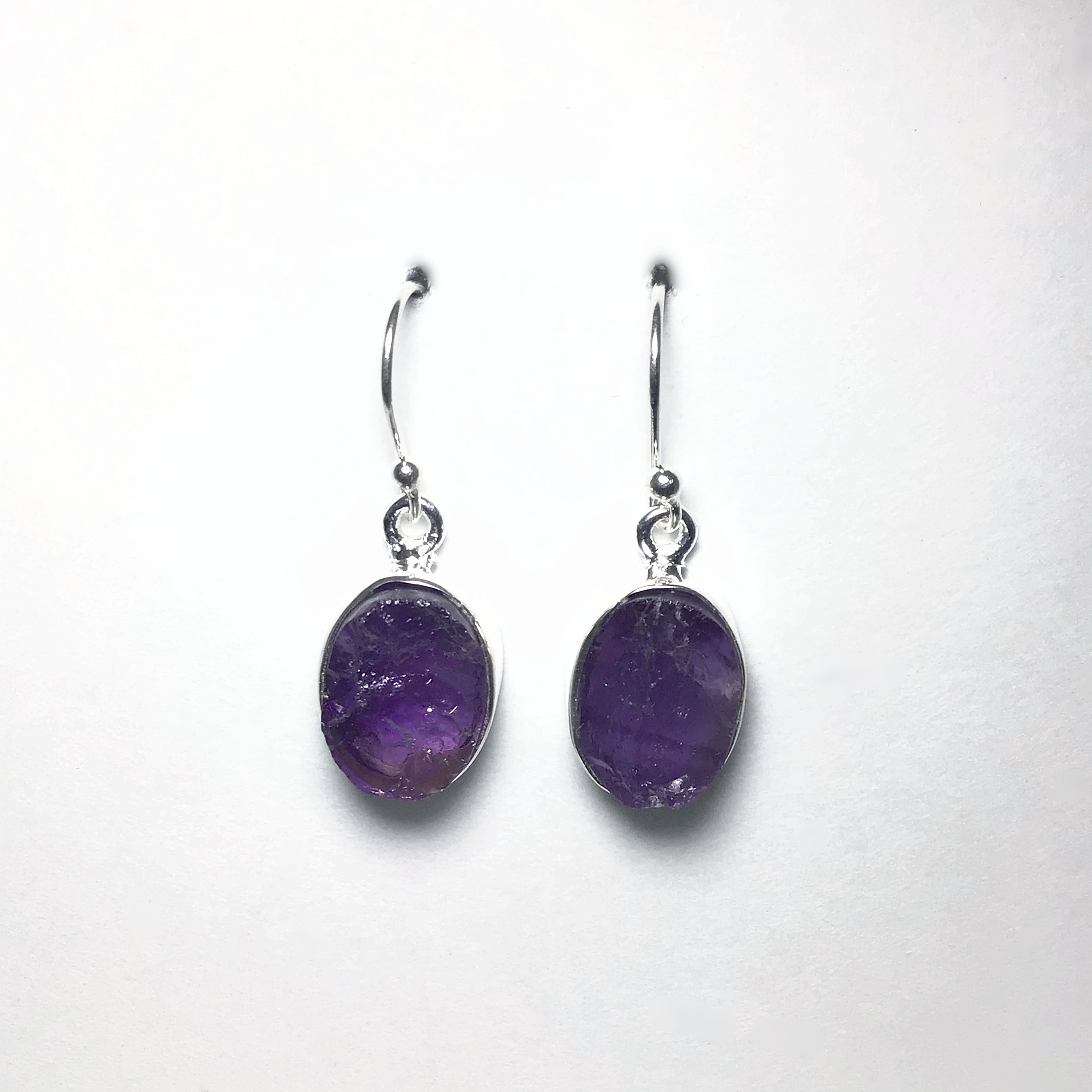 Raw Amethyst Dangle Earrings