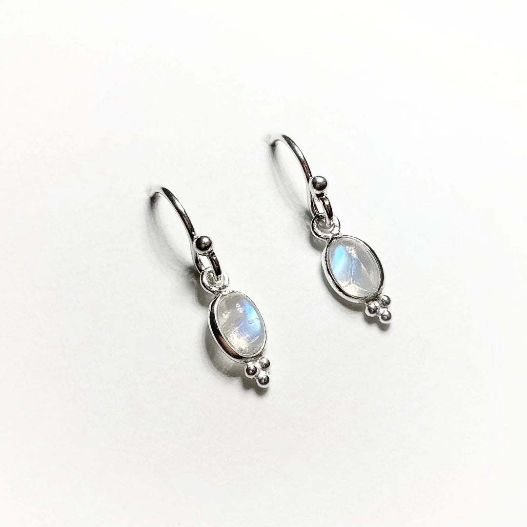 Rainbow Moonstone Dangle Earrings