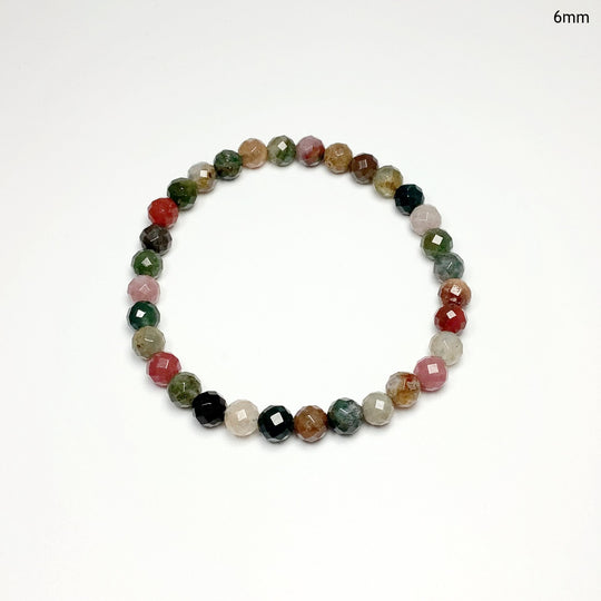 Indian Agate Faceted Beaded Bracelet