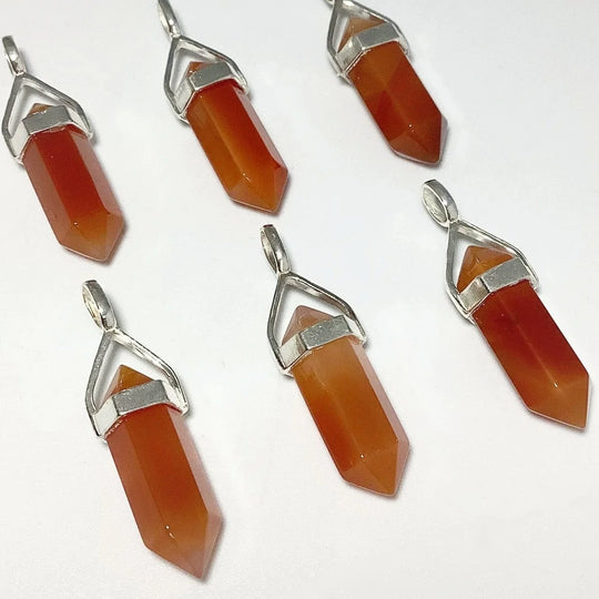 Carnelian Agate Double Terminated Point Pendant