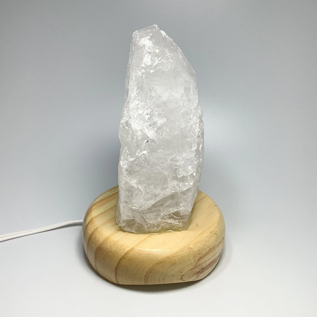 Quartz Lamp with Wooden Base