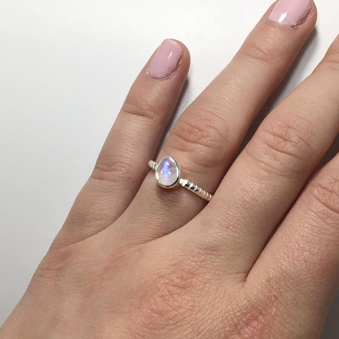 Rainbow Moonstone Ring