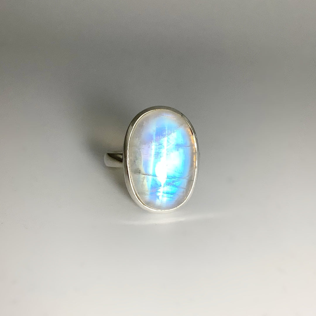 Rainbow Moonstone Ring - Size 9