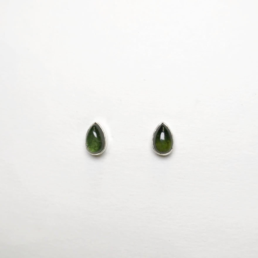 Green Tourmaline Stud Earrings