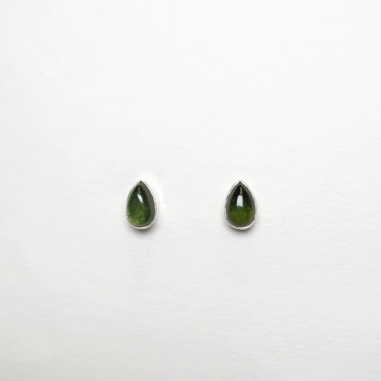 Green Tourmaline Stud Earrings