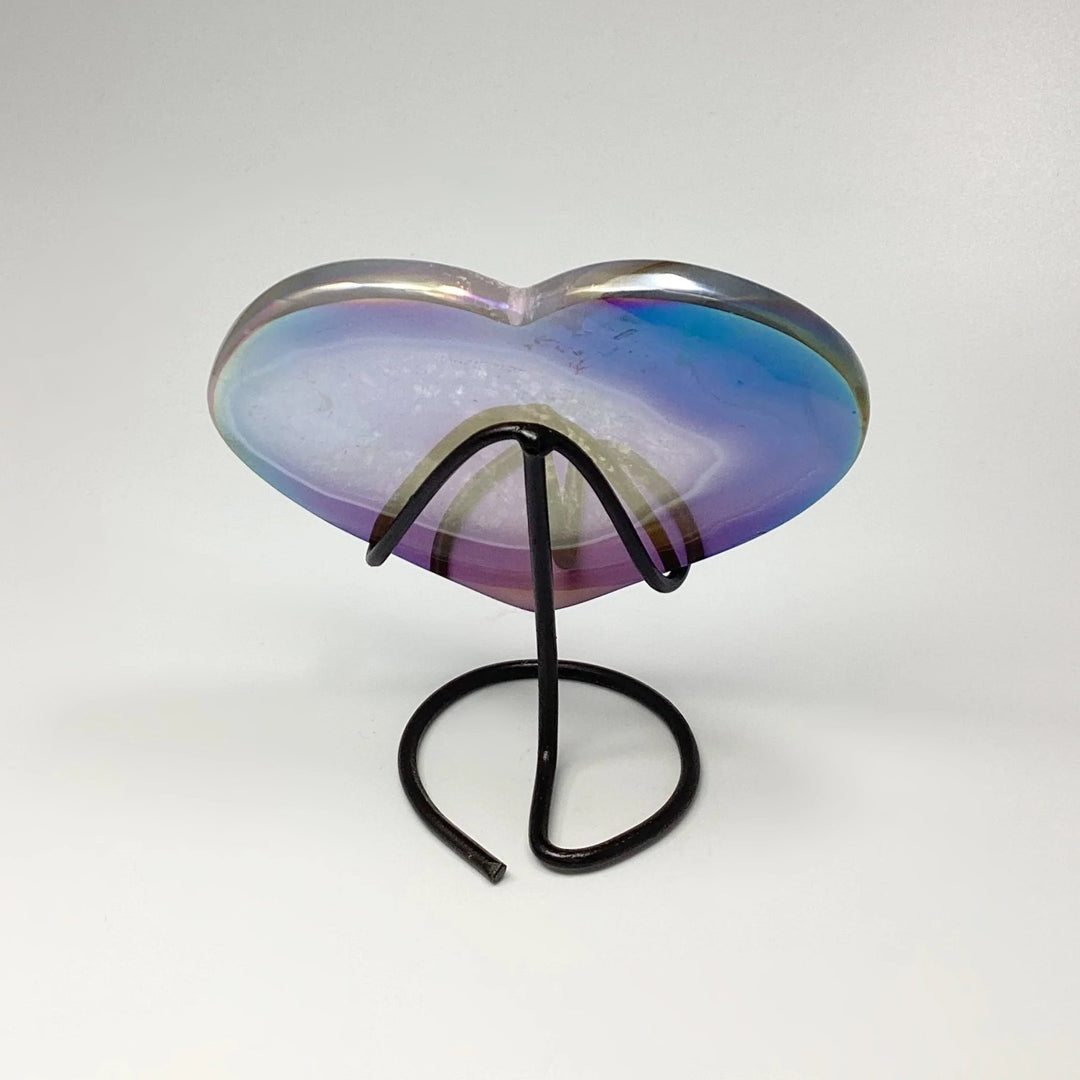 Rainbow Agate Heart on Stand at $85 Each