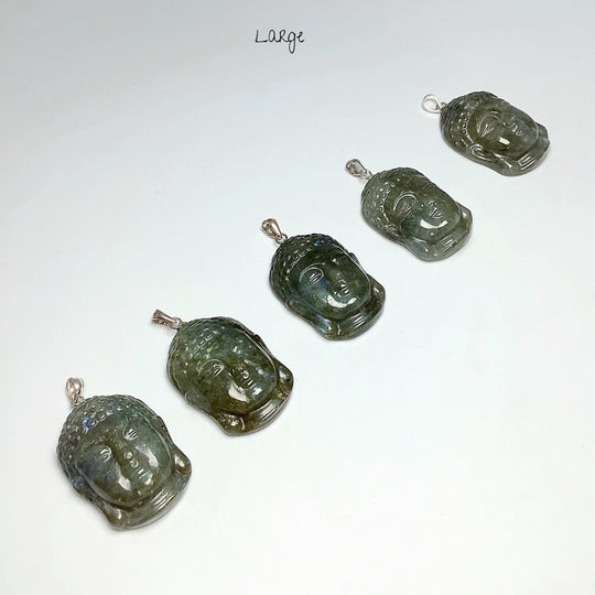 Labradorite Buddha Head Pendant