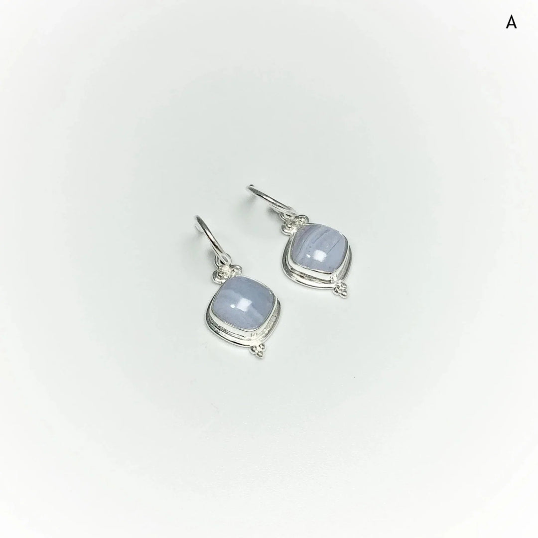 Blue Lace Agate Dangle Earrings