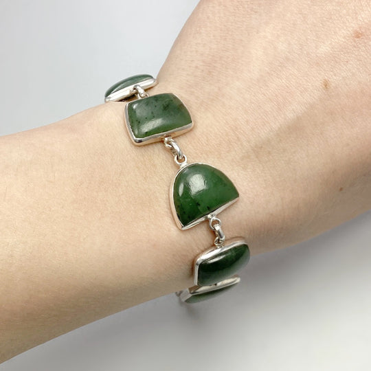 Canadian Jade Sterling Silver Bracelet