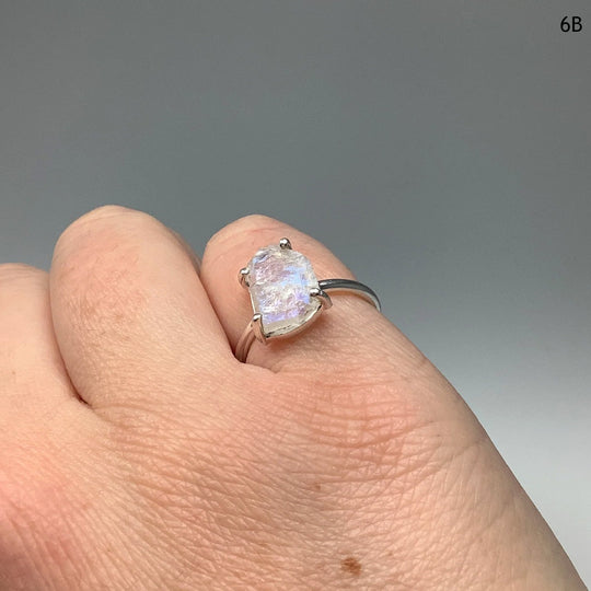 Raw Rainbow Moonstone Ring