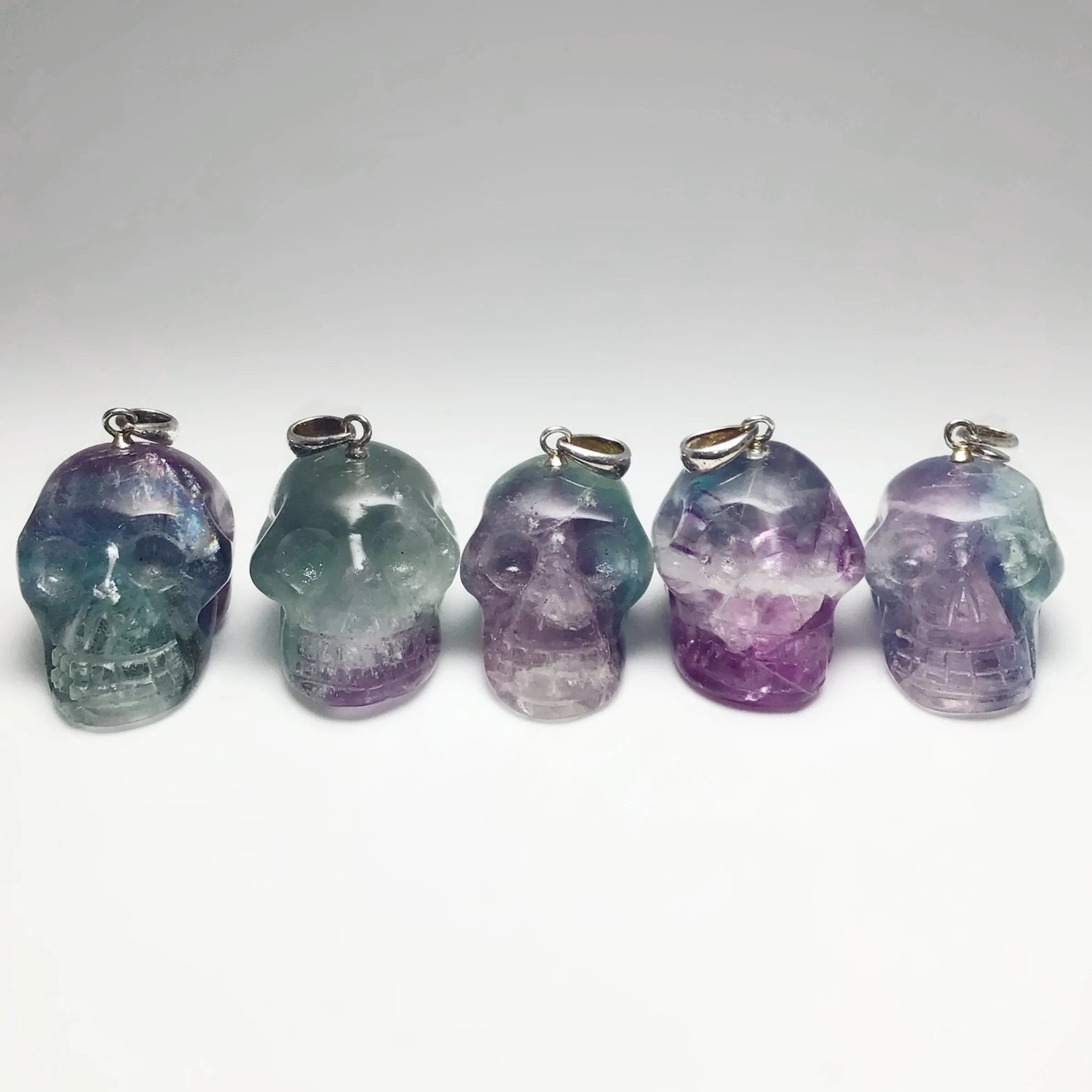 Fluorite Skull Pendant at $65 Each