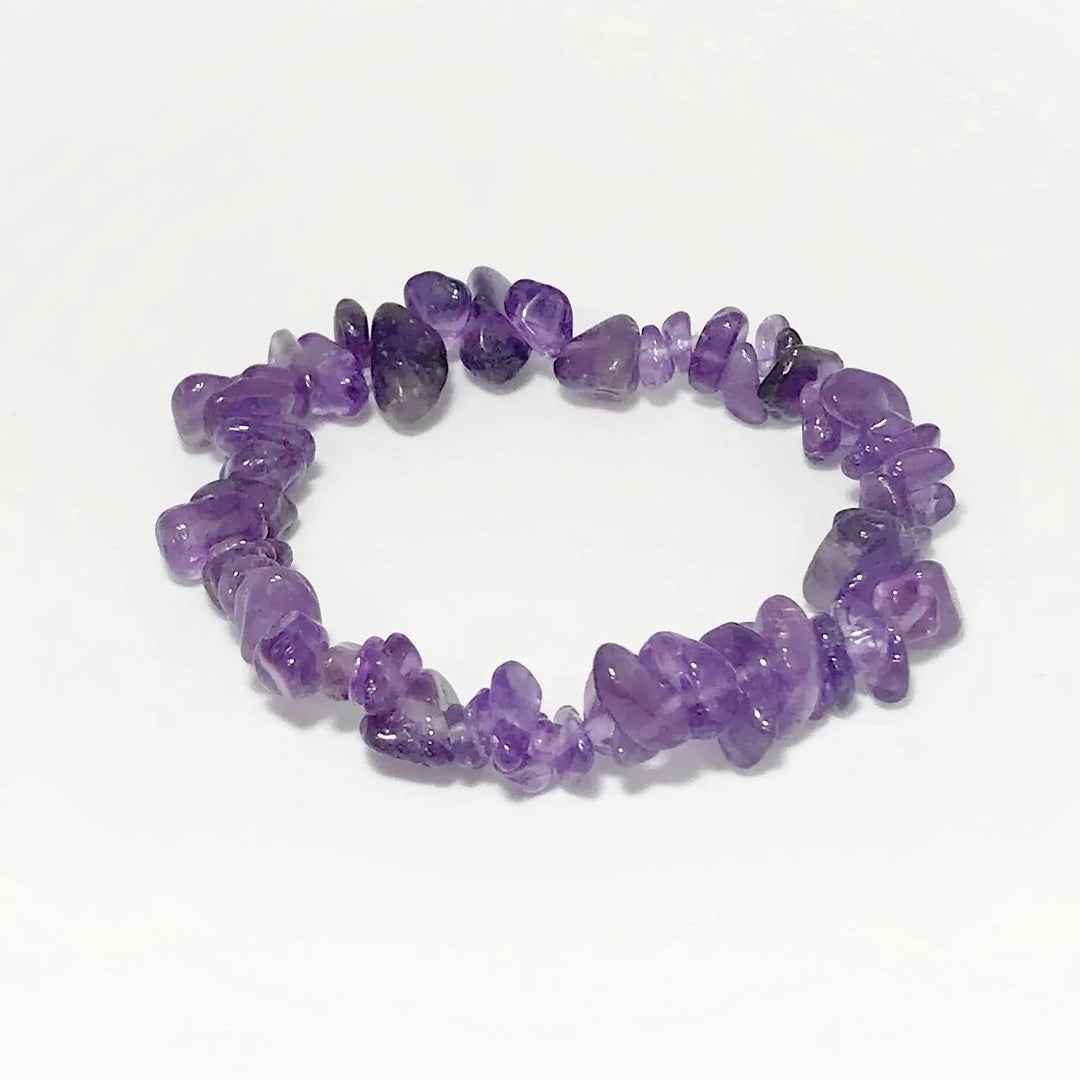 Amethyst Chip Beaded Bracelet