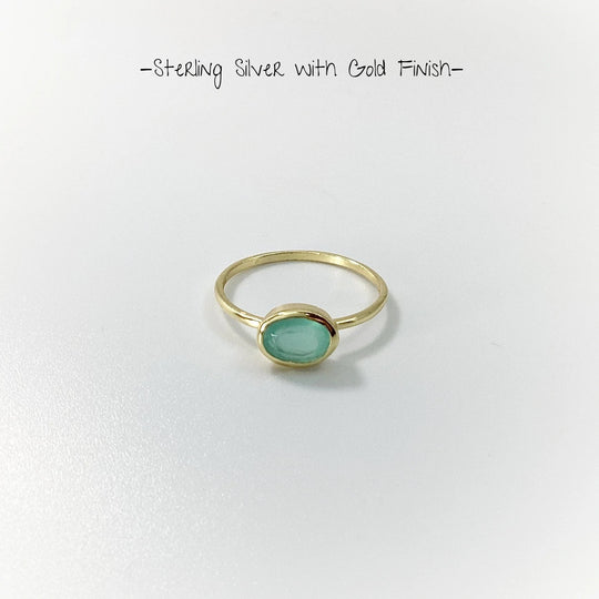 Aqua Chalcedony Ring